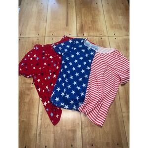 NO BOUNDARIES USA Flag  T Shirt‎ & Red White Blue Stars Stripes Shirt Bundle
